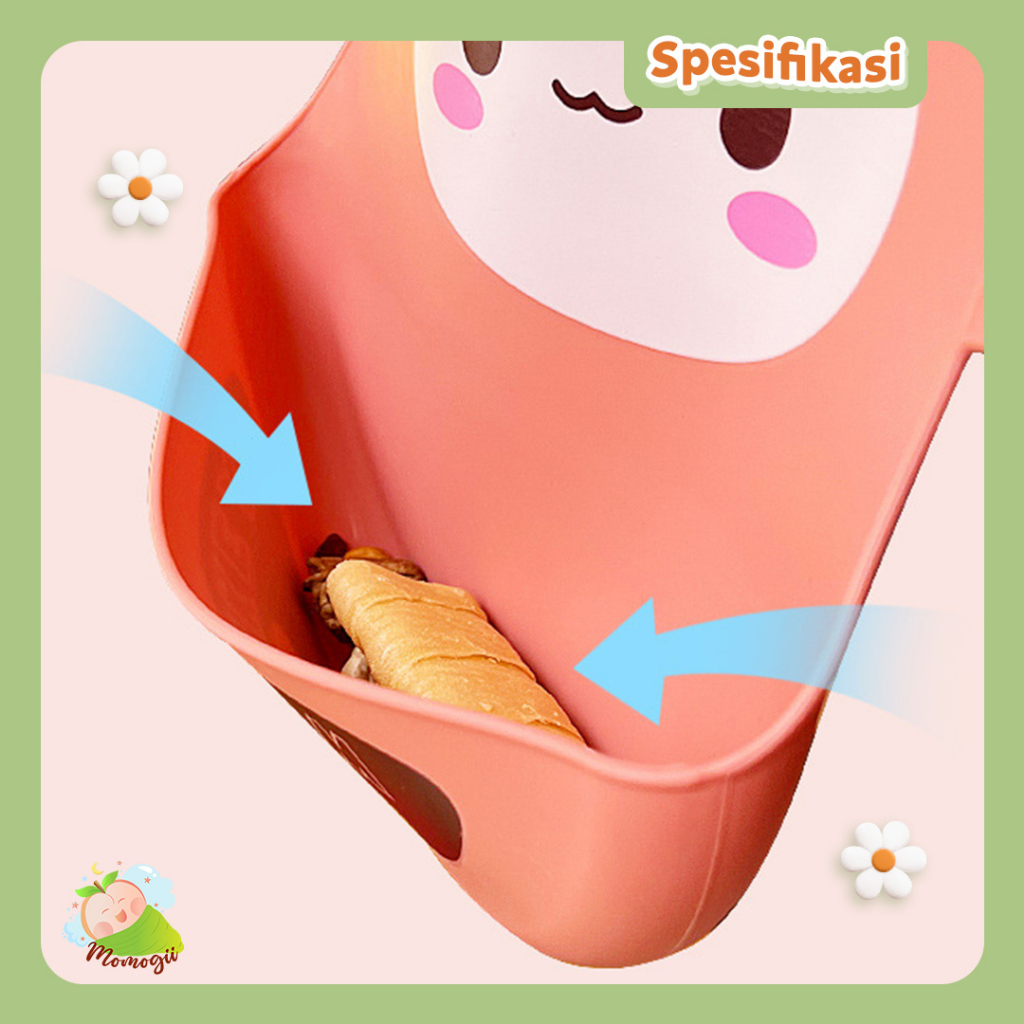 MOMOGII Celemek Makan Bayi Karaker Bahan Silikon Mudah Dibersihkan