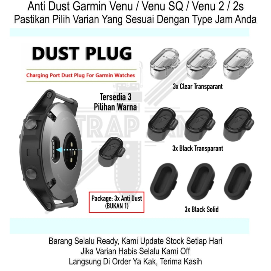 Anti Dust Plug Garmin Venu / SQ / Venu 2 / 2s - Penutup Lubang Charge Charging Anti Debu