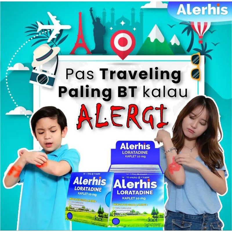 Alerhis tablet isi 4 Mengatasi Alergi, Pilek menahun, bersin2, gatal, jontor, bentol alergi