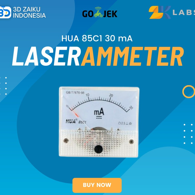 ZKLabs CO2 Laser Ammeter HUA 85C1 30 mA 50 mA - 85C1 30 mA