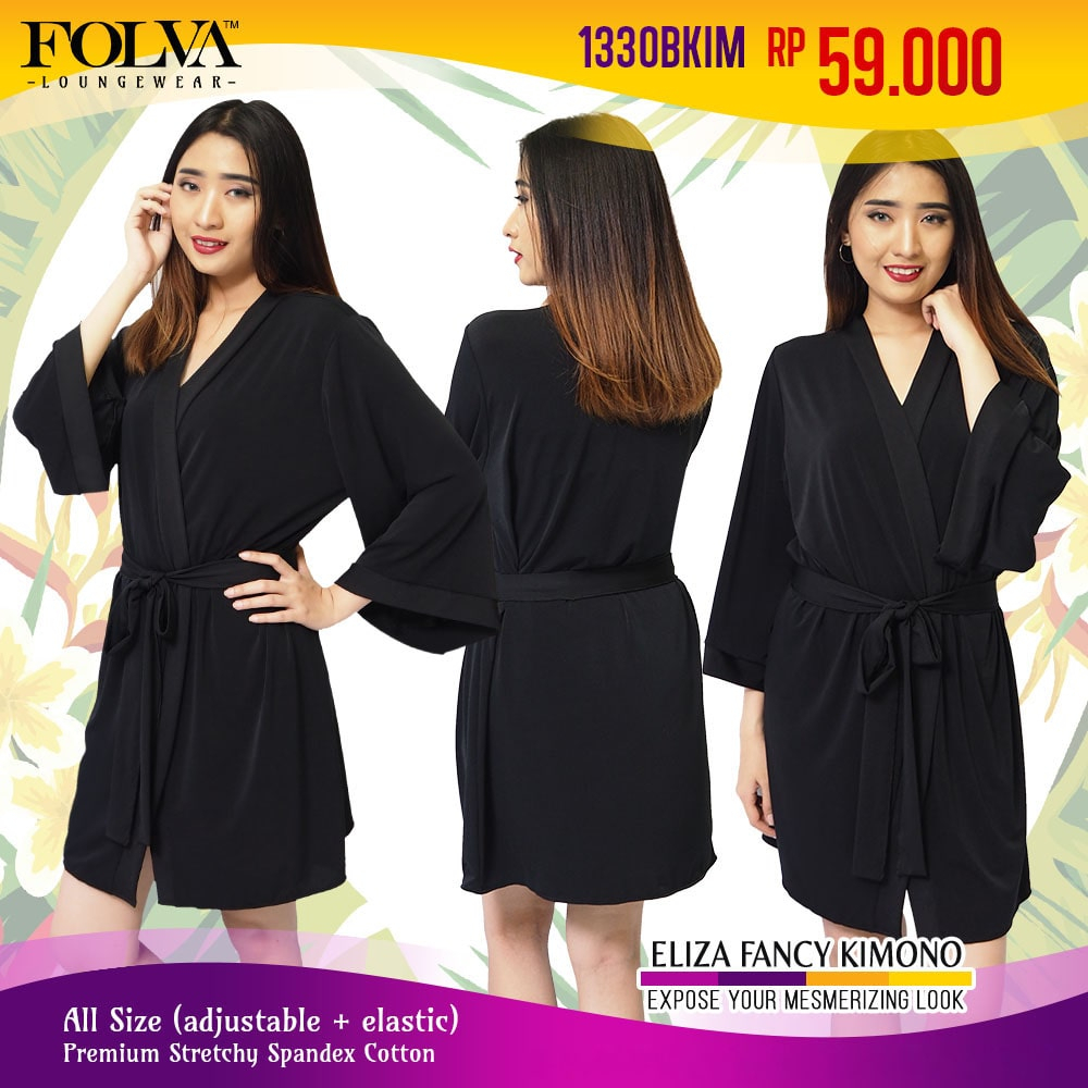 FOLVA Kimono Bridesmaid Baju Tidur Piyama Wanita robe spandex all size