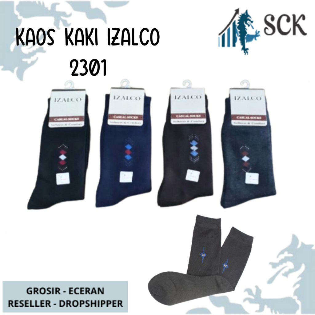 Kaos Kaki Pria IZALCO 2301 2302 2303 2304 Casual Sebetis / Pakaian Kantor - sckmenwear GROSIR