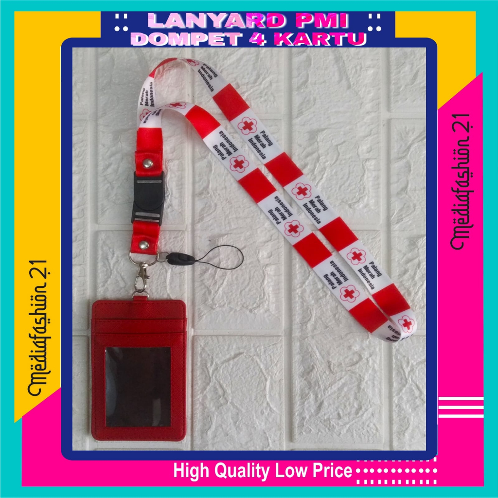 

Lanyard Tali Gantungan ID Card PMI (PALANG MERAH INDONESIA) Free Strap Gantungan HP/Flashdisk
