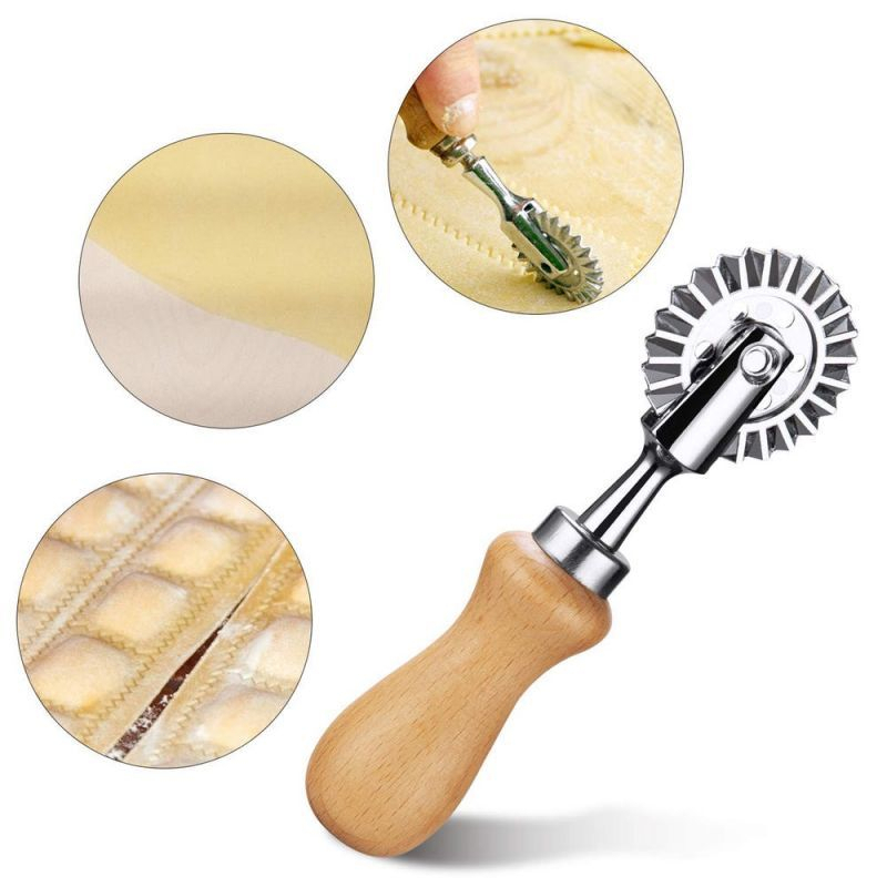 Roda Pemotong Pasta Ravioli Roda Pemotong Pasta Pastry Wheel Cutter Crimper Untuk Alat Baking Rumah