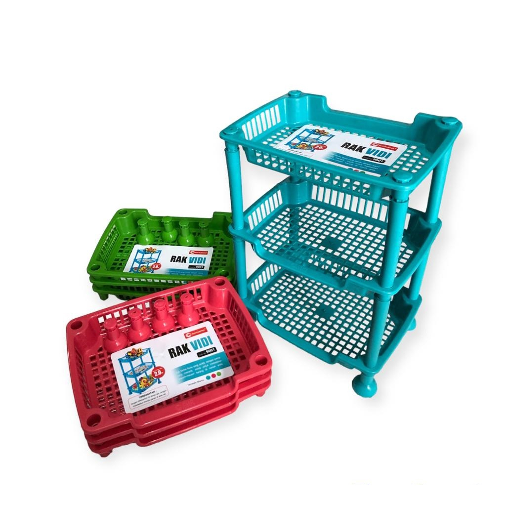 RAK 3 SUSUN MEREK VIDI CLIO PLASTICK - SERBAGUNA - RAK PLASTIK MINI