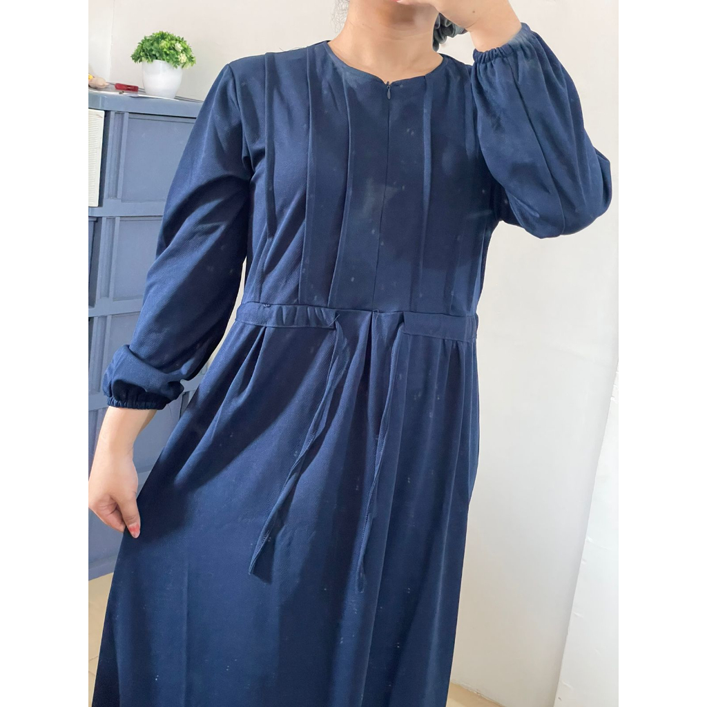 Gamis Anggun Dress Maxi Casual Tali Moscrepe Premium