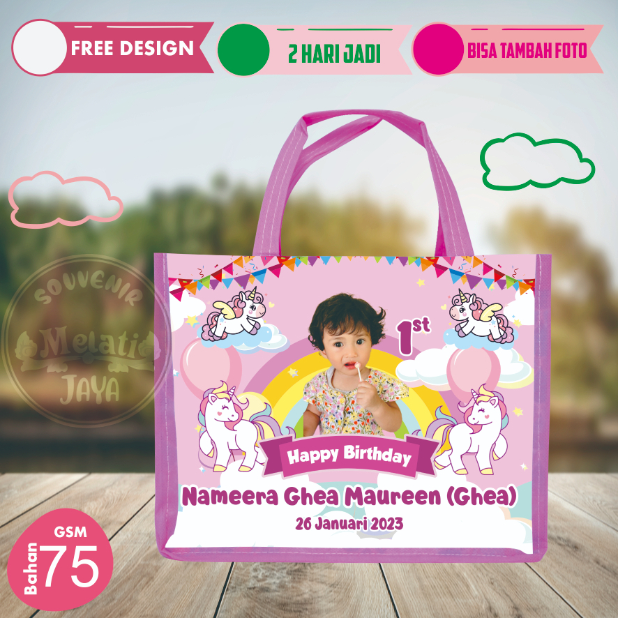 

TAS ULTAH/ULANG TAHUN/ CUSTOM/PREMIUM, BIRTHDAY/FREE DESIGN/ULANG TAHUN/MURAH/UNICORN