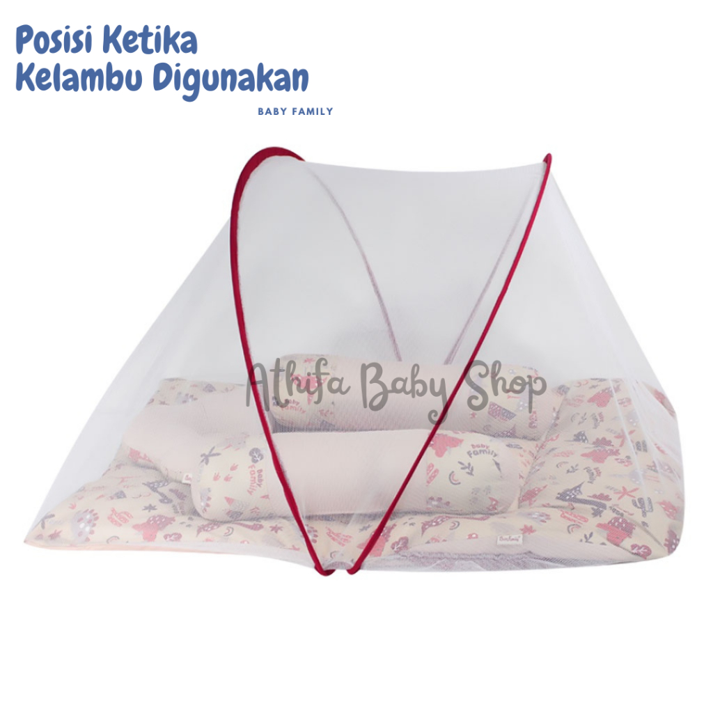 Kasur Bayi Set Bantal Peang Guling Lipat Kelambu Matras Tenda Karakter Perempuan Lelaki Baby Family BFK8101