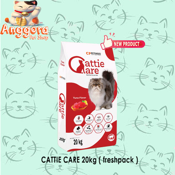 makanan kucing kering premium CATTIE CARE tuna 22kg/20kg - GRAB GOSEND
