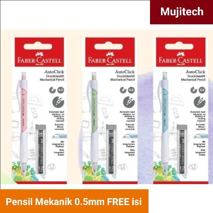 

FABER CASTELL PENSIL MEKANIK 0,5mm GRATIS ISI