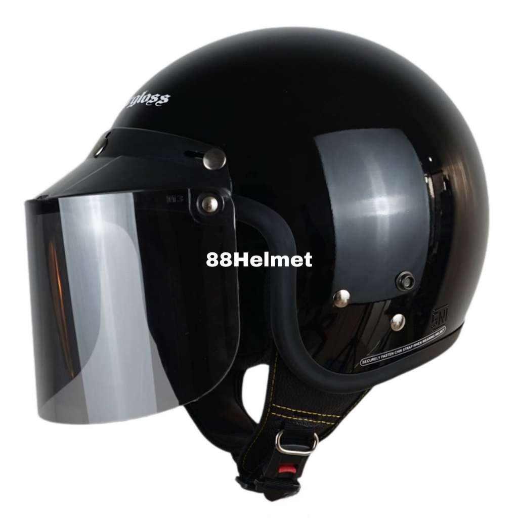 Helm Cargloss CFM Flat Visor Smoke Kaca Datar Hitam