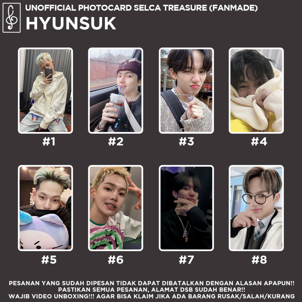 [SELCA TREASURE] HYUNSUK BOYFRIEND MATERIAL PHOTOCARD  UNOFFICIAL