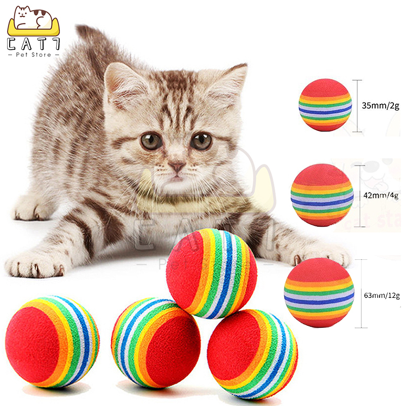 RAINBOW BALL Bola Mainan Pelangi Untuk Kucing Dan Anjing Kitten Cat Toys Dog Toys Ball