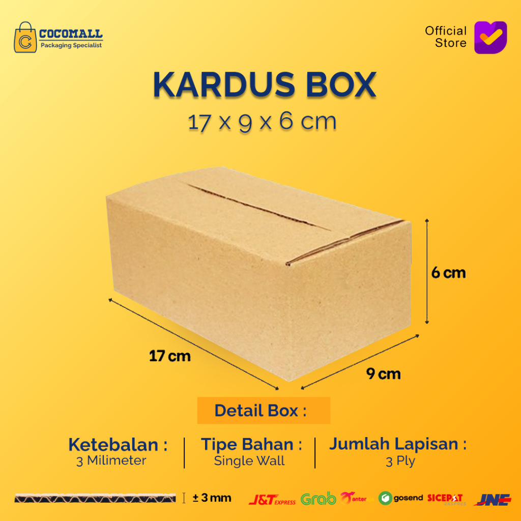 

Kardus Karton Box 17x9x6 Dus Packing Hampers Polos
