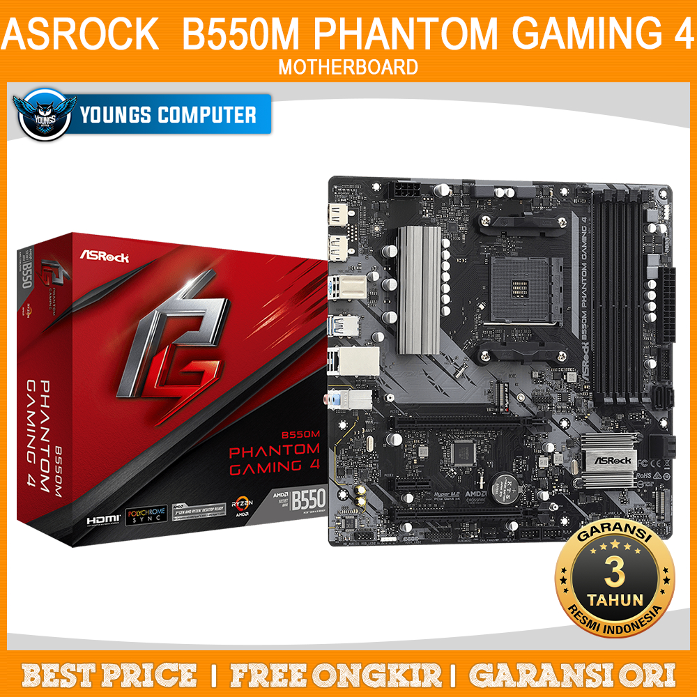 ASROCK  B550M PHANTOM GAMING 4 | MOTHERBOARD AMD AM4 DDR4 Micro-ATX