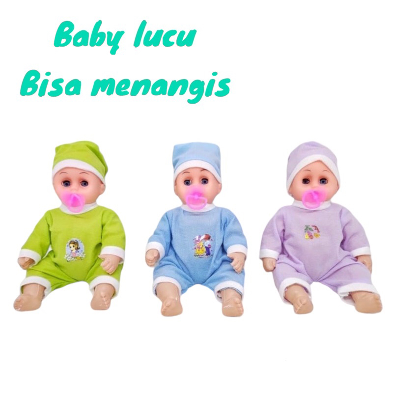 Boneka Bayi Nangis Cabut Empeng Lucu Mainan Anak Anak Boneka Bayi Crying Baby Doll Boy Edukasi Eduka