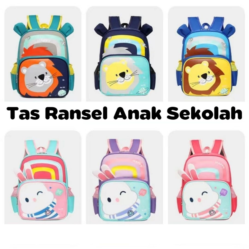 [M.Toys] Tas Ransel Anak Sekolah Gambar Karakter Hewan Lucu BUat Paud dan TK Kualitas Import Premium -M0240