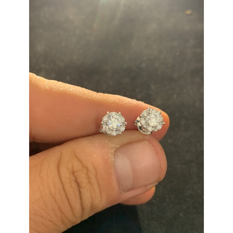 anting emas asli kdr 750 amero gold model bermata