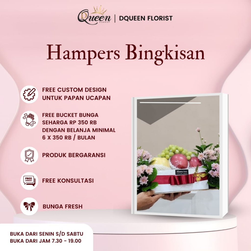 DQueen Florist Hampers  Bunga Buah Segar Bayi Baby Wanita Bingkisan Premium Seserahan Pernikahan