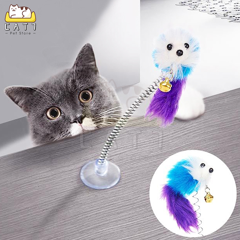 Mainan Kucing Tongkat Tikus Bulu - Mainan Kucing Tikus Bulu Plastik Cat Toys Cat Toy