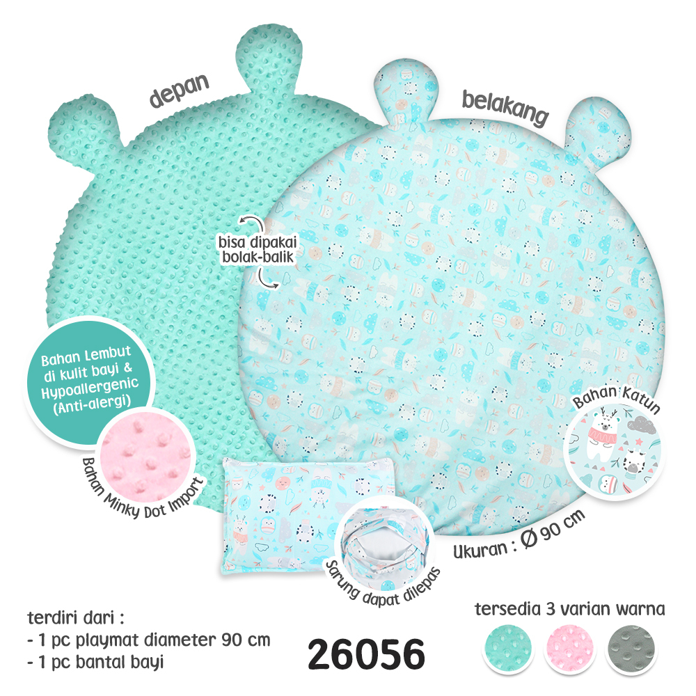 Kiddy Minky Blinky Baby Playmat + Pillow / bantal bayi /  Alas Bayi / 26056