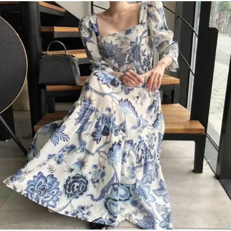 MAXI DRESS SMOKE BUNGA