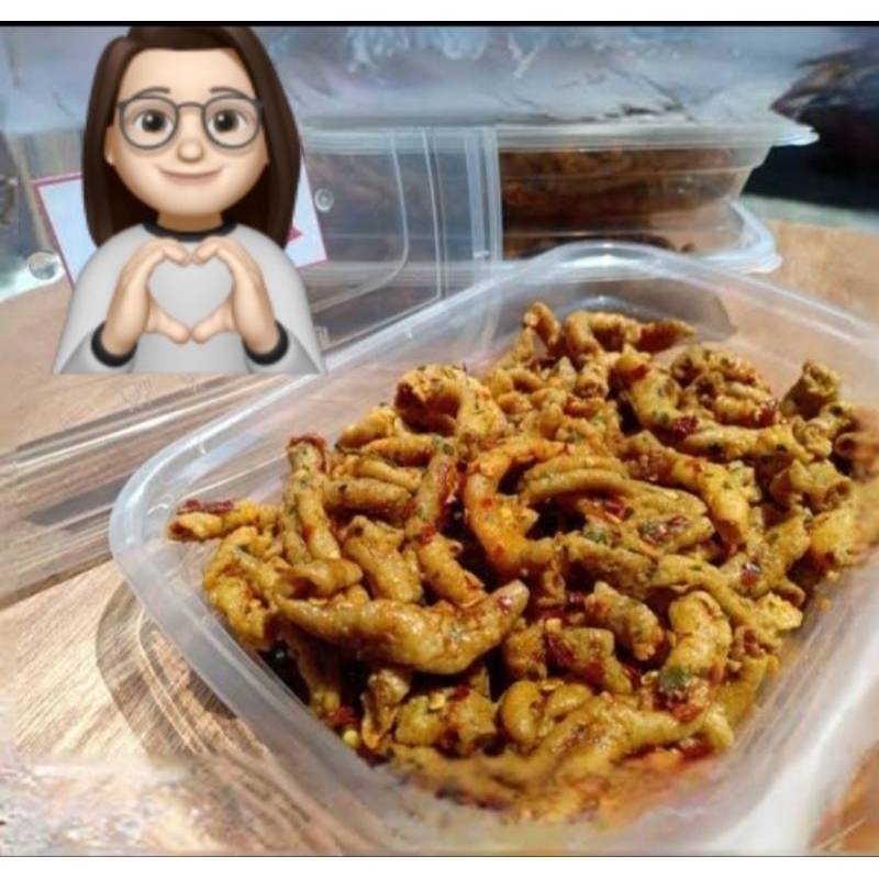 

usus crispy pedas daun jeruk dan original uk500gr