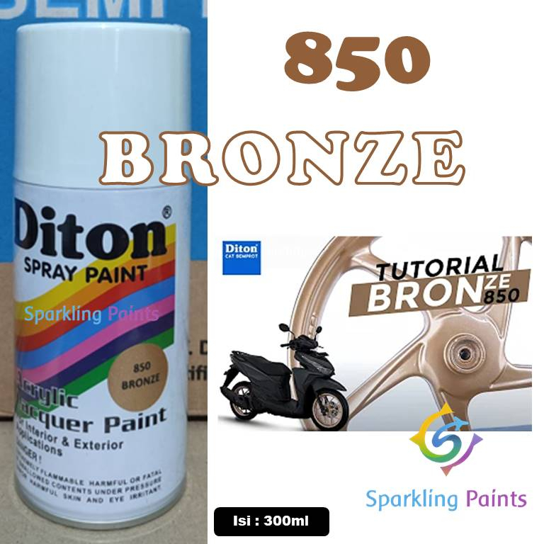 Pilox Diton Bronze 850 300ml Warna Besi Perunggu Metalik Metallic Sepeda Motor Mobil