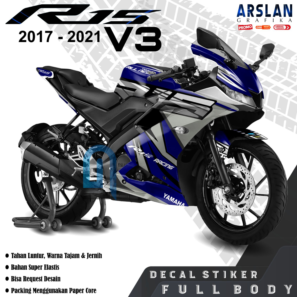 Decal R15 V3 Gagah Full Body - Stiker Motor R15 V3 Keren - Set Full Body Variasi / Desain Racing