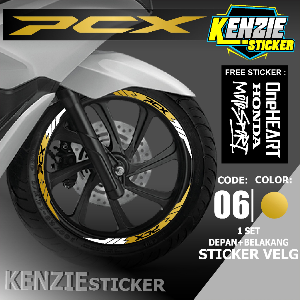 Aksesoris Motor Stiker Cutting Sticker List Velg Honda PCX 160 PCX 150 Lis Pelek Velk Variasi Set De