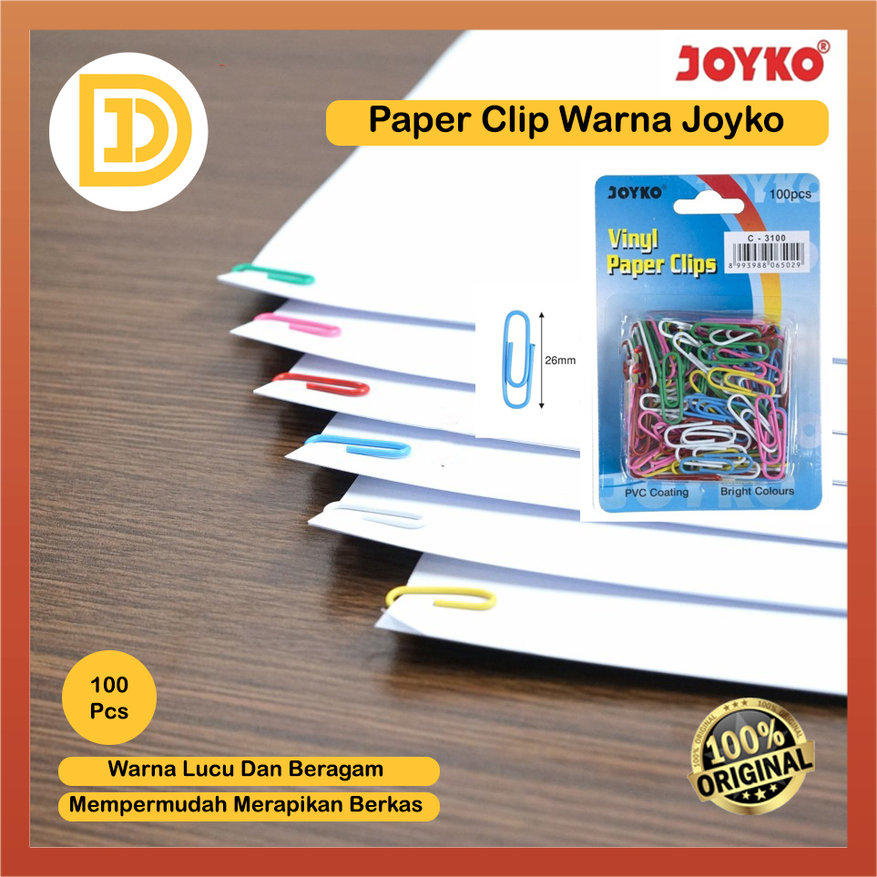 

Klip Kertas Joyko Warna Lucu Paper Clip Penjepit Kertas Paperclip Ori
