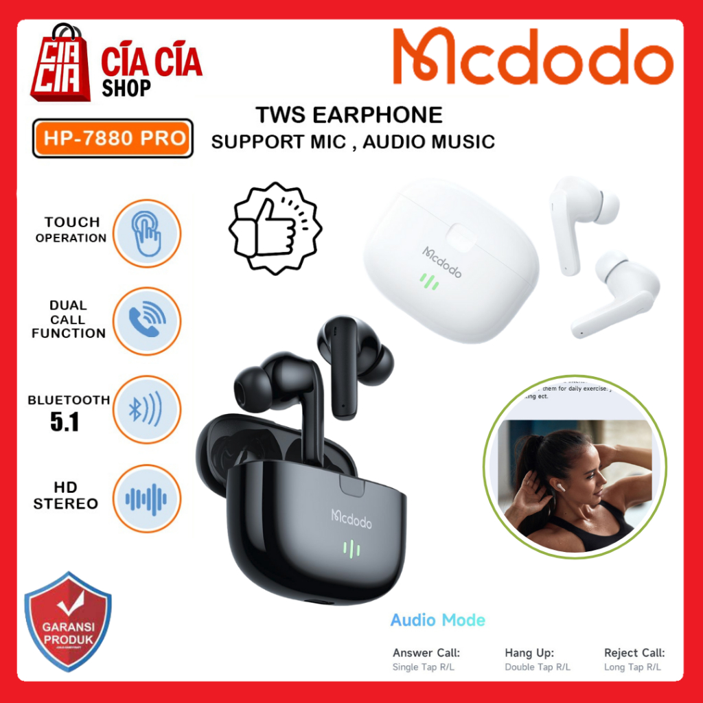 MCDODO HP-788 Pro TWS Bluetooth Headset BT 5.1 Earbuds Airbuds Airdots Earphone Bluetooth