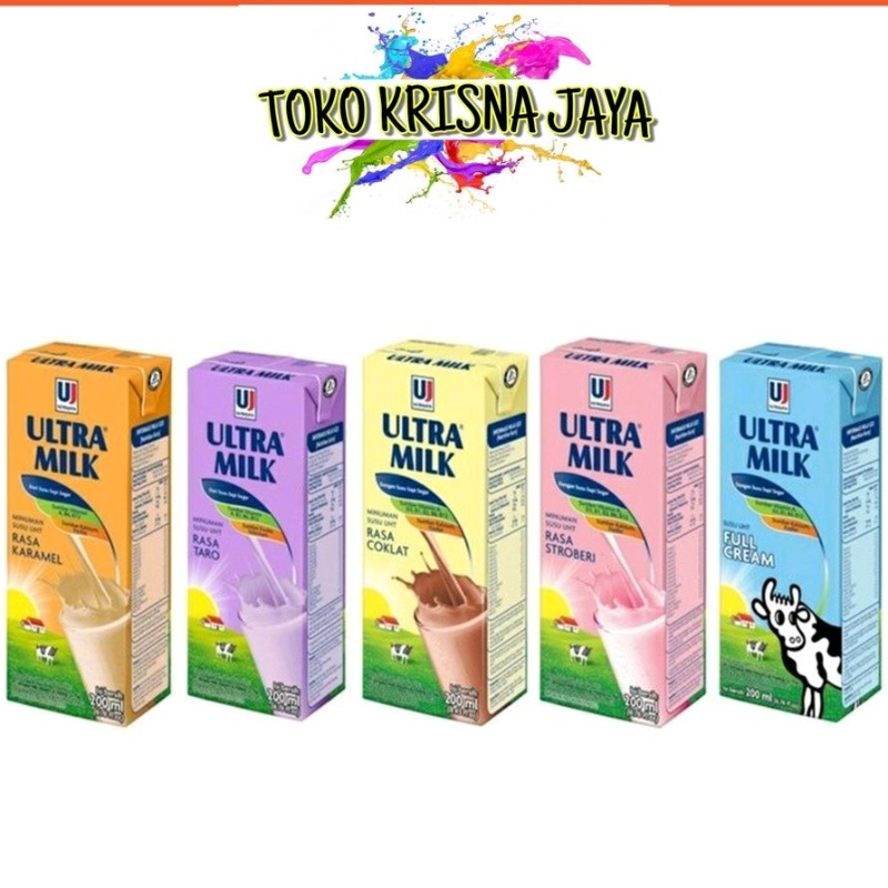 

ULTRA MILK SUSU UHT 200 ML VARIASI COKLAT | STRAWBERRY | FULL CREAM | MOKA | TARO