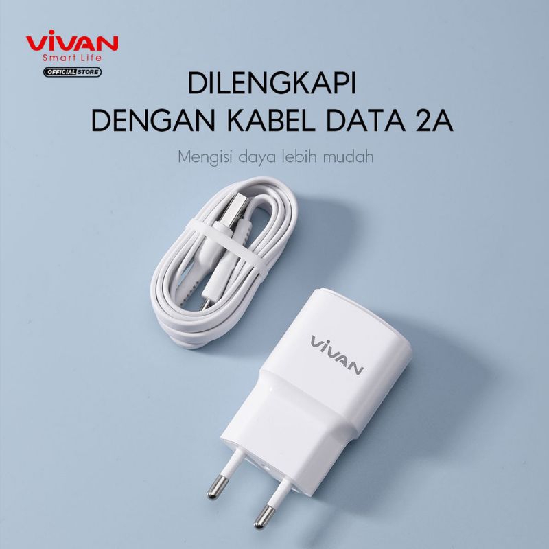 Charger Vivan VP-01 3,1A  Micro Usb Original Vivan VP01 Garansi Resmi