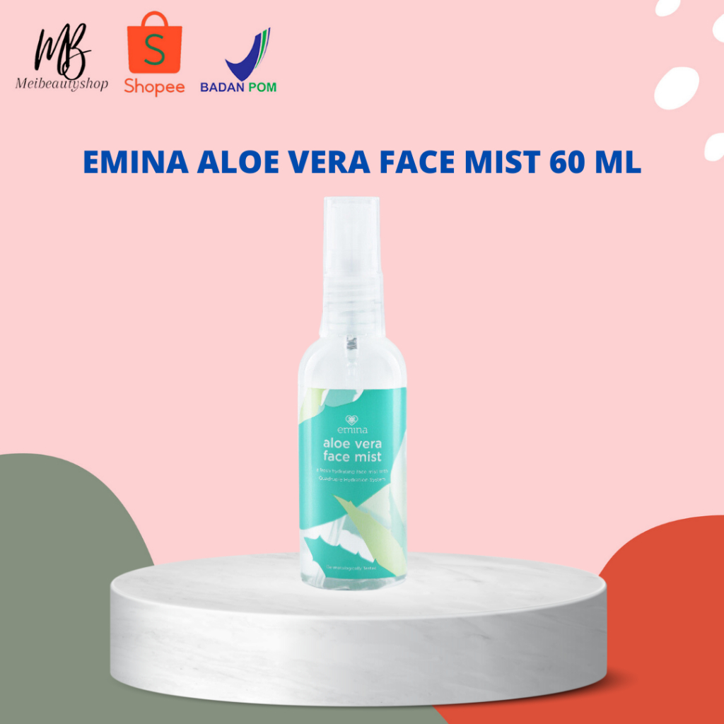 Emina Aloe Vera Face Mist 60 ml/Aloe Vera Gel - Pelembab Wajah Menghidrasi &amp; Menyejukkan Kulit