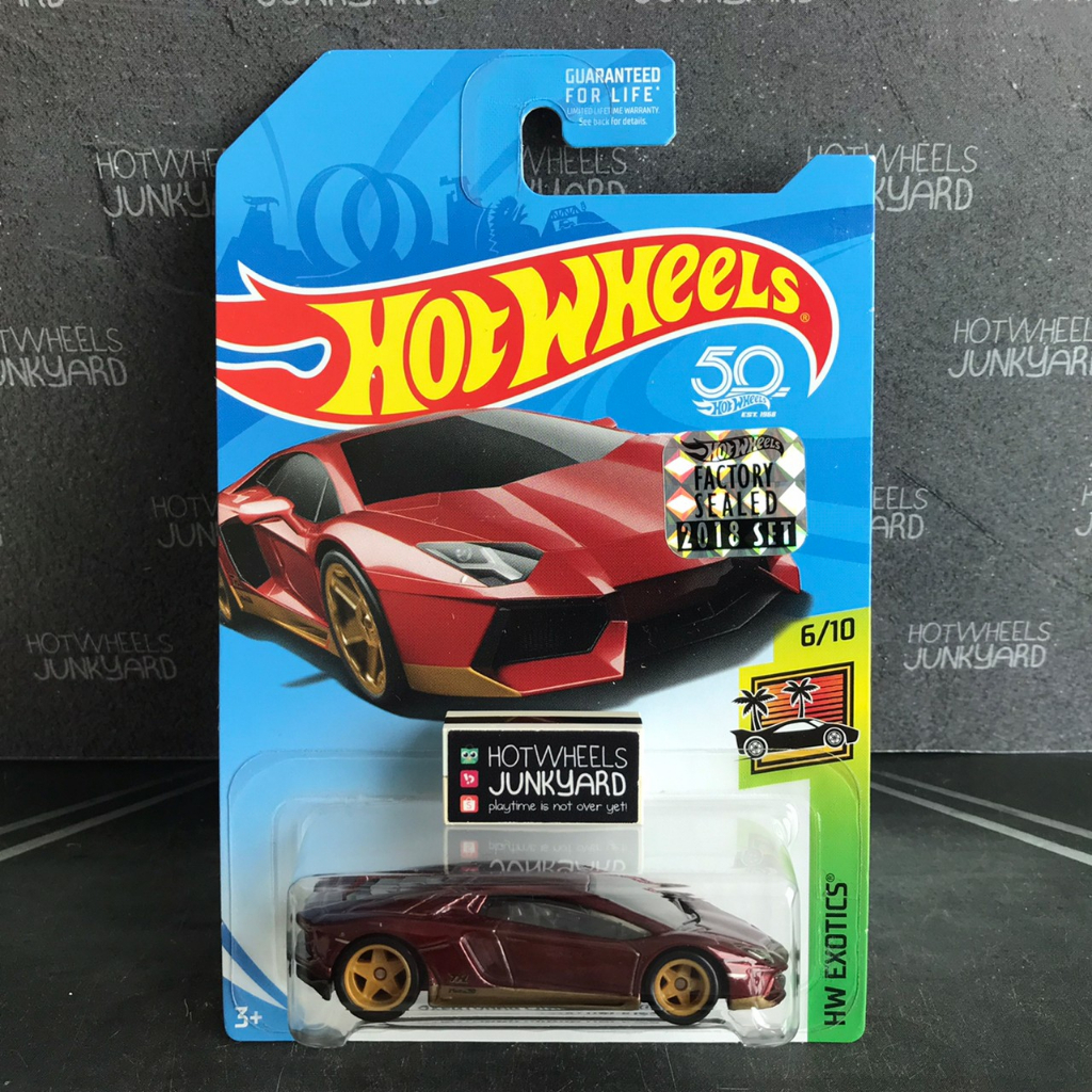Hot Wheels Lamborghini Aventador Miura Homage Super Treasure Hunt Factory Sealed 2018 THS Maroon Red