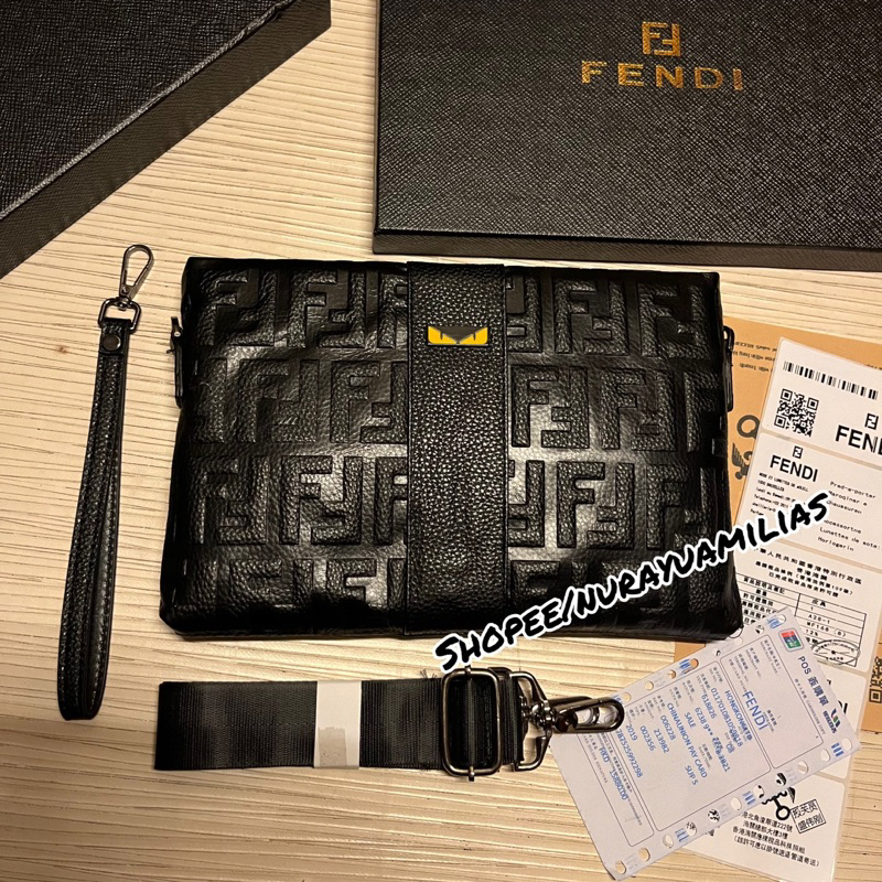 clutch fen! import Grade original Quality clutch pria kulit asli premium handbag pria fendi