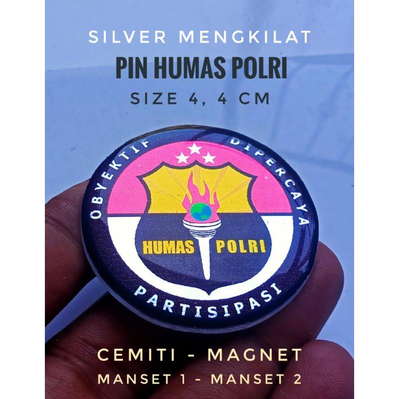 PIN HUMAS POLRI STYLE SILVER MENGKILAT