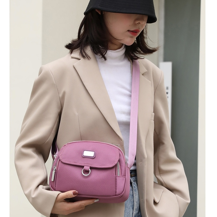 TAS SELEMPANG WANITA TA791P3 PRESBY CANVAS PINK IMPORT REMAJA KEKINIAN PREMIUM FASHION KOREA SLING BAG SHOULDER CEWEK BRANDED SIMPLE BATAM BAHU TERBARU