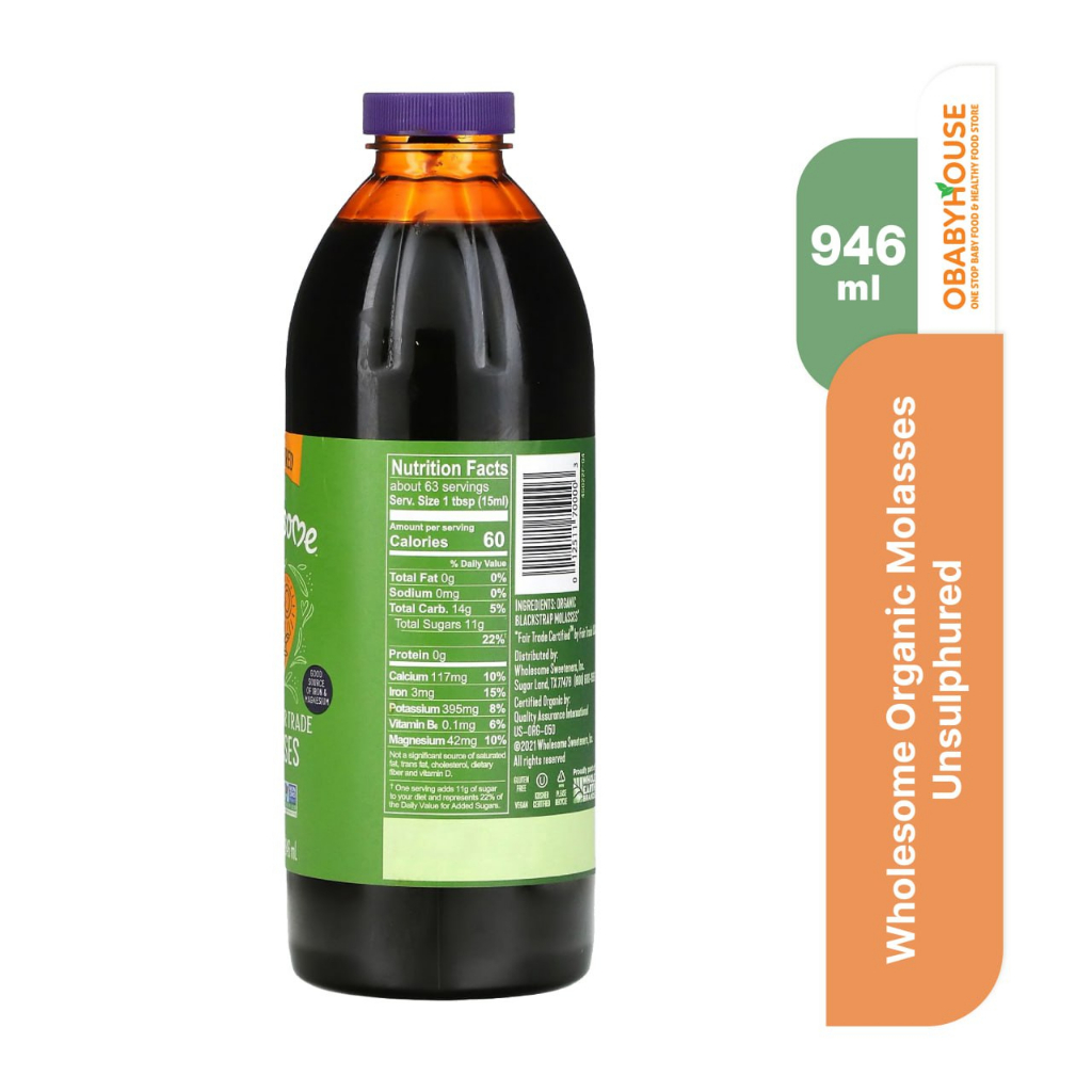 Wholesome Organic Molasses Unsulphured 946 ml