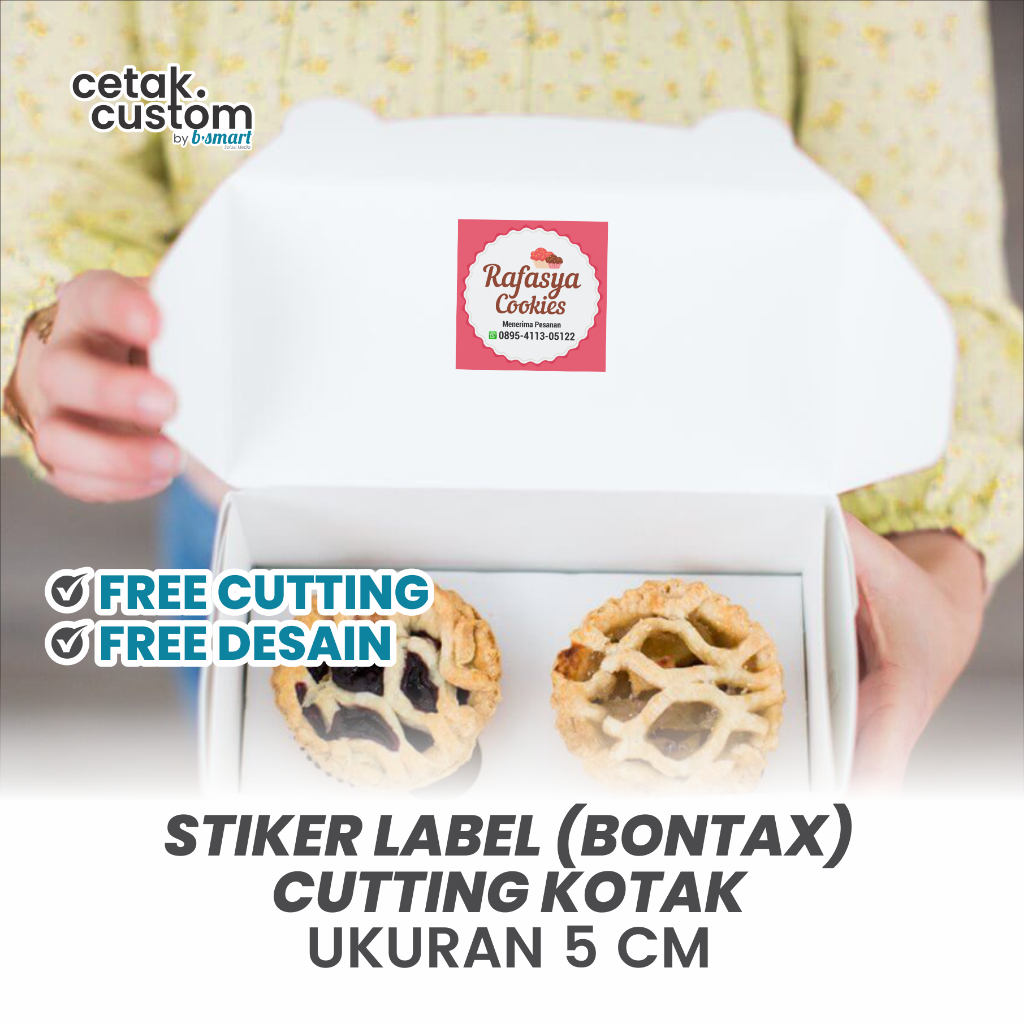 

STIKER LABEL MAKANAN (BONTAX)+CUTTING KOTAK UKURAN 5x5 CM