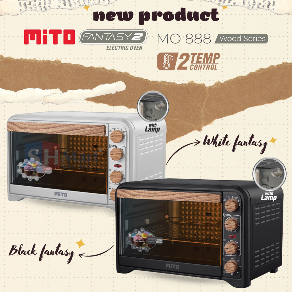 MITO OVEN LISTRIK FANTASY 2 MO888 / MO-888 FANTASY 2 KAPASITAS 33 LITER 450 WATT x 2 GARANSI RESMI (MEDAN)