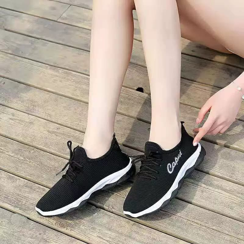 GROSIRTAS LV0104 Sepatu Sneakers Wanita Import Sport Shoes Sepatu Olahraga Wanita Rajut Polos