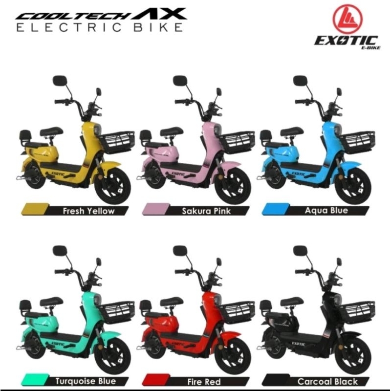 SEPEDA LISTRIK NEW EXOTIC COOLTECH AX / COOLTECH SE 500WATT 48V 12AH 40KM MURAH SURABAYA KREDIT CICI