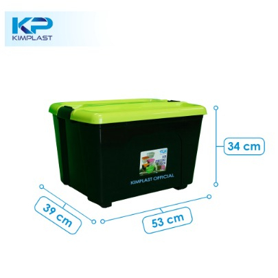 Box Container 50 Liter Hitam / Dengan Roda