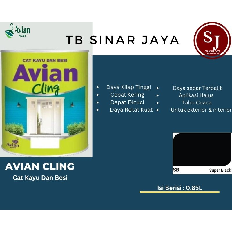 Avian Cling Cat Kayu Besi Pintu Pagar 0,85Ltr - Super Black