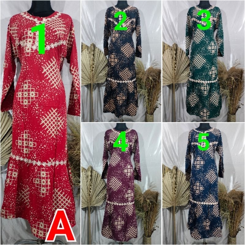 KENCANA UNGU ORI GAMIS ARAB/ GAMIS RENDA LD 108 CM  LABEL HITAM.