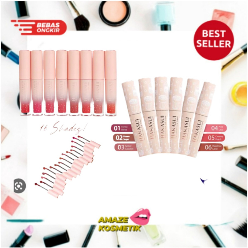 HANASUI LIPCREAM MATTEDORABLE | HANASUI BOBA EDITION LIPCREAM ALL VARIAN