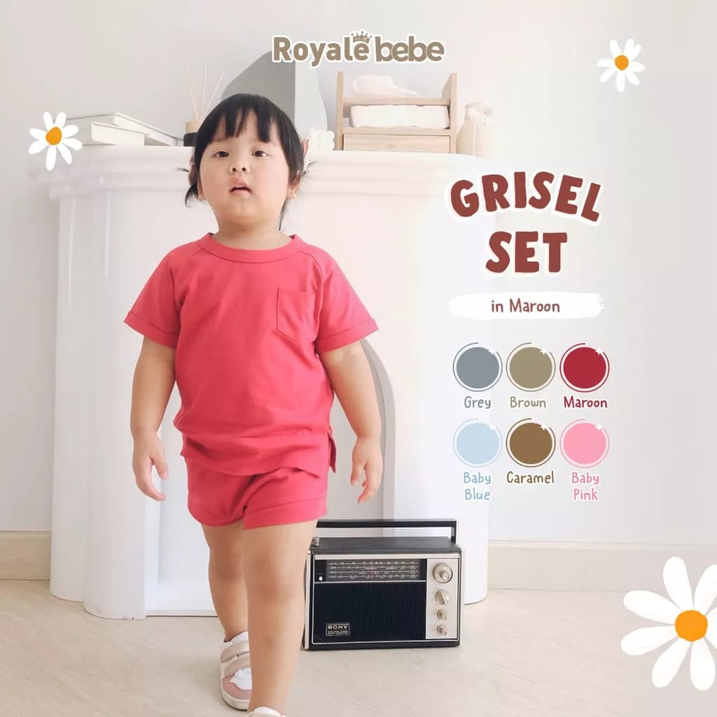 Royale Bebe Grisel Set 1-3y - Stelan Pendek Unisex Anak (RB-GS1-3Y)