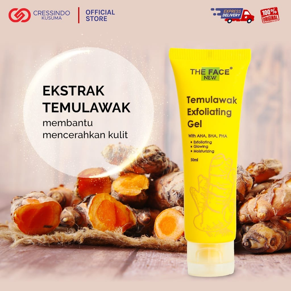 THE FACE Temulawak Exfoliating Gel 50ml / EXFOLIATING CENTELLA / AHA BHA PHA - Mencerahkan dan Mengangkat sel kulit mati